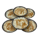 Red earthenware dessert plate