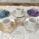 Set of 5 iridescent harlequin espresso coffee cups
