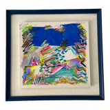 Collage painting "Sea Voyage" - 32x30.5 cm