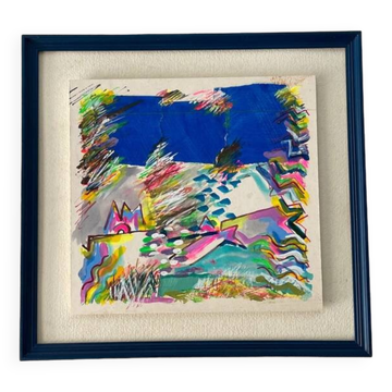 Collage painting "Sea Voyage" - 32x30.5 cm