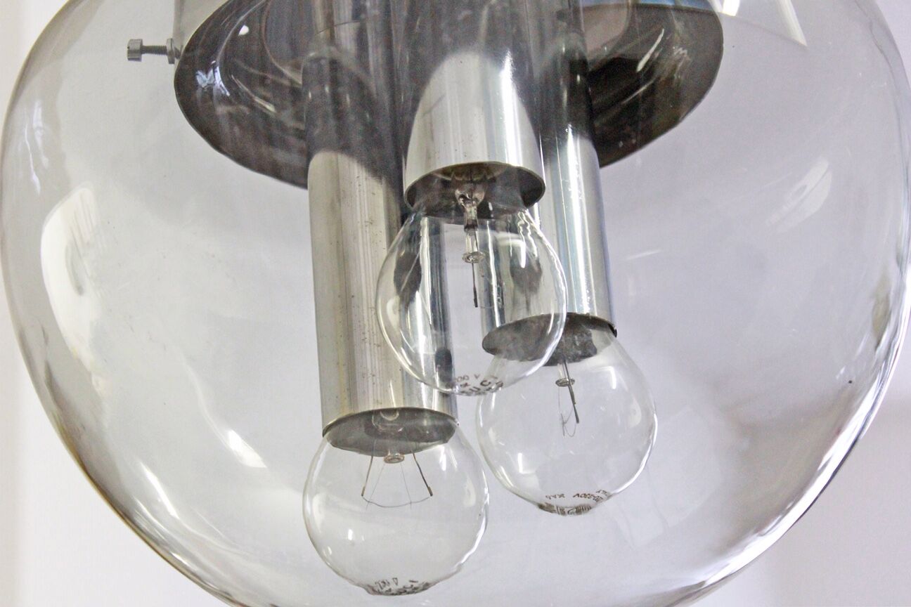 Vintage chrome hanging lamp, 1970s