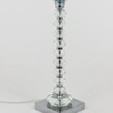 Two Bakalowits table lamps with huge faceted diamond crystals, Austria, 1970s.