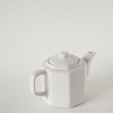 Large faceted ceramic teapot, White, 1950