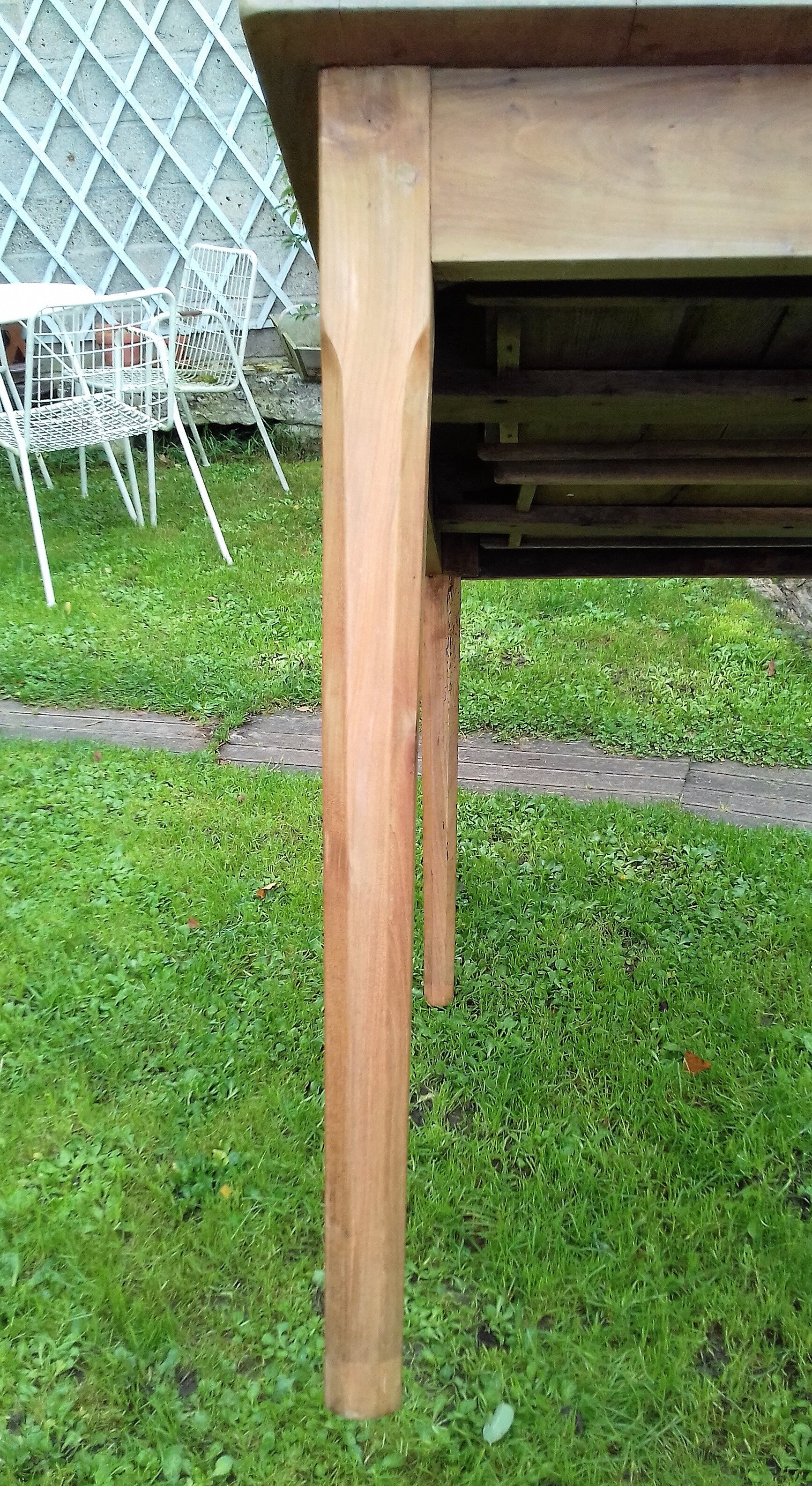 Old table in solid cherrywood 2 drawers