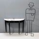 Midcentury Walnut and Carrara Marble Console Table Ascribable to Paolo Buffa