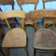 Set of 9 mismatched bistro chairs, 1950s.