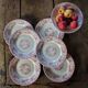 Gien ceramic flat plates. Collection "Bouquets de roses"