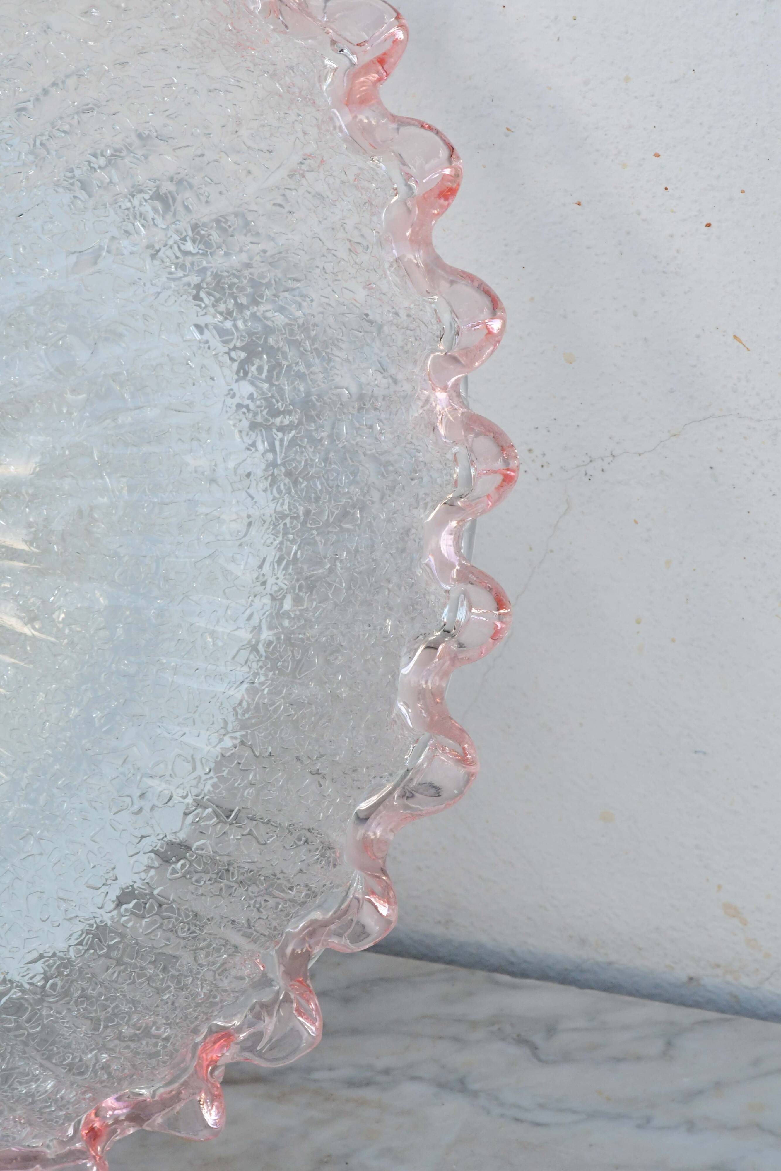 Charming Italian pink Murano glass ceiling fixture, Murano, 1970