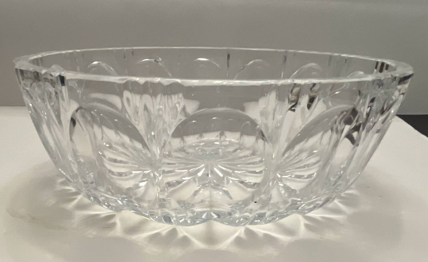Large moulded crystal bowl