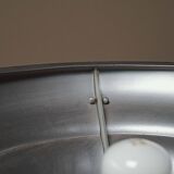 Art Deco floor lamp in oak, metal and glass, circa 1930