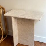 Minimalist travertine stone side table