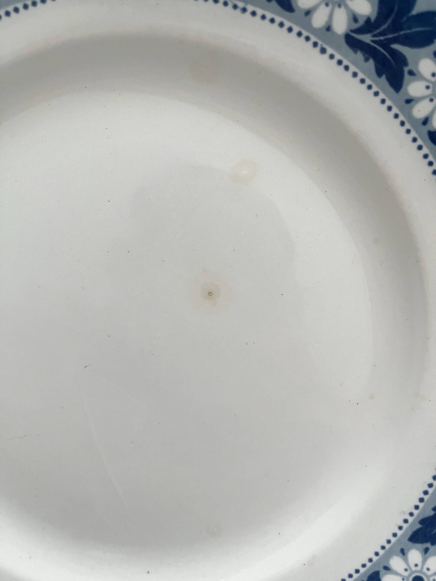 6 antique dessert plates, ironstone "Nancy" Sarreguemines