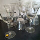 11 Large crystal glasses engraved Boch geometric pattern