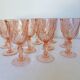 11 Arcoroc Rosaline foot glasses in pink glass 2106182