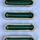 4 porte-couteaux vintage style Art Déco, émail vert émeraude et or
