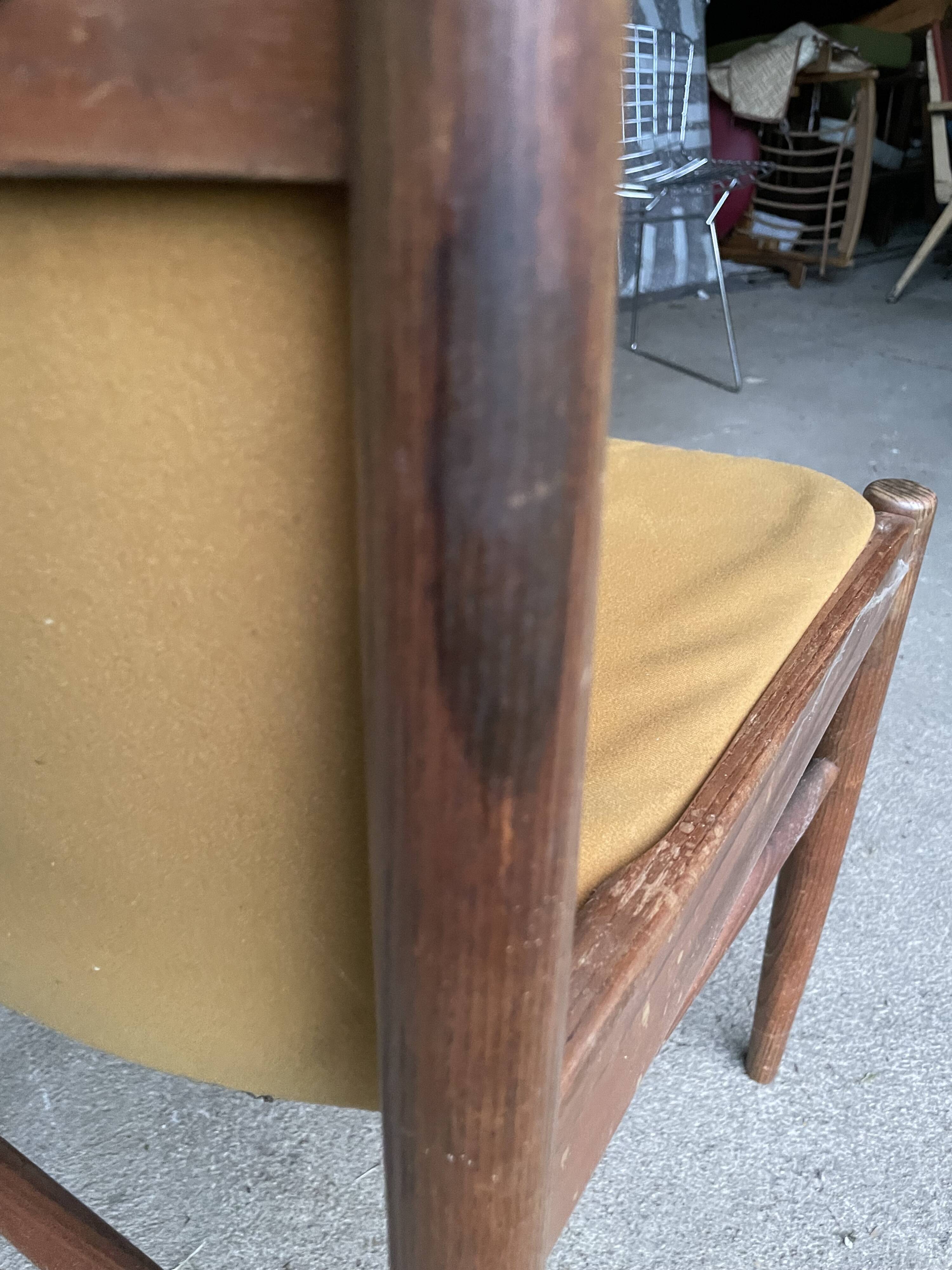 Set of 4 italian style chairs 1960 - rosewood and fabric