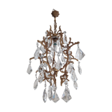 Bronze cage chandelier and crystal grapevines