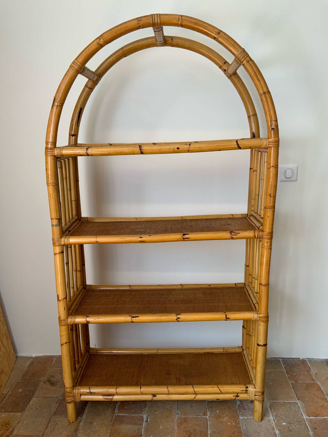 Large rattan shelf