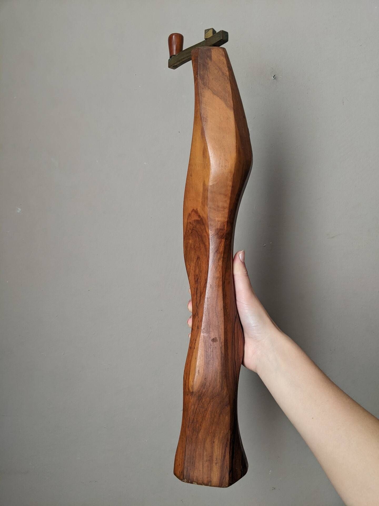 Vintage 1960s olive wood pepper mill
