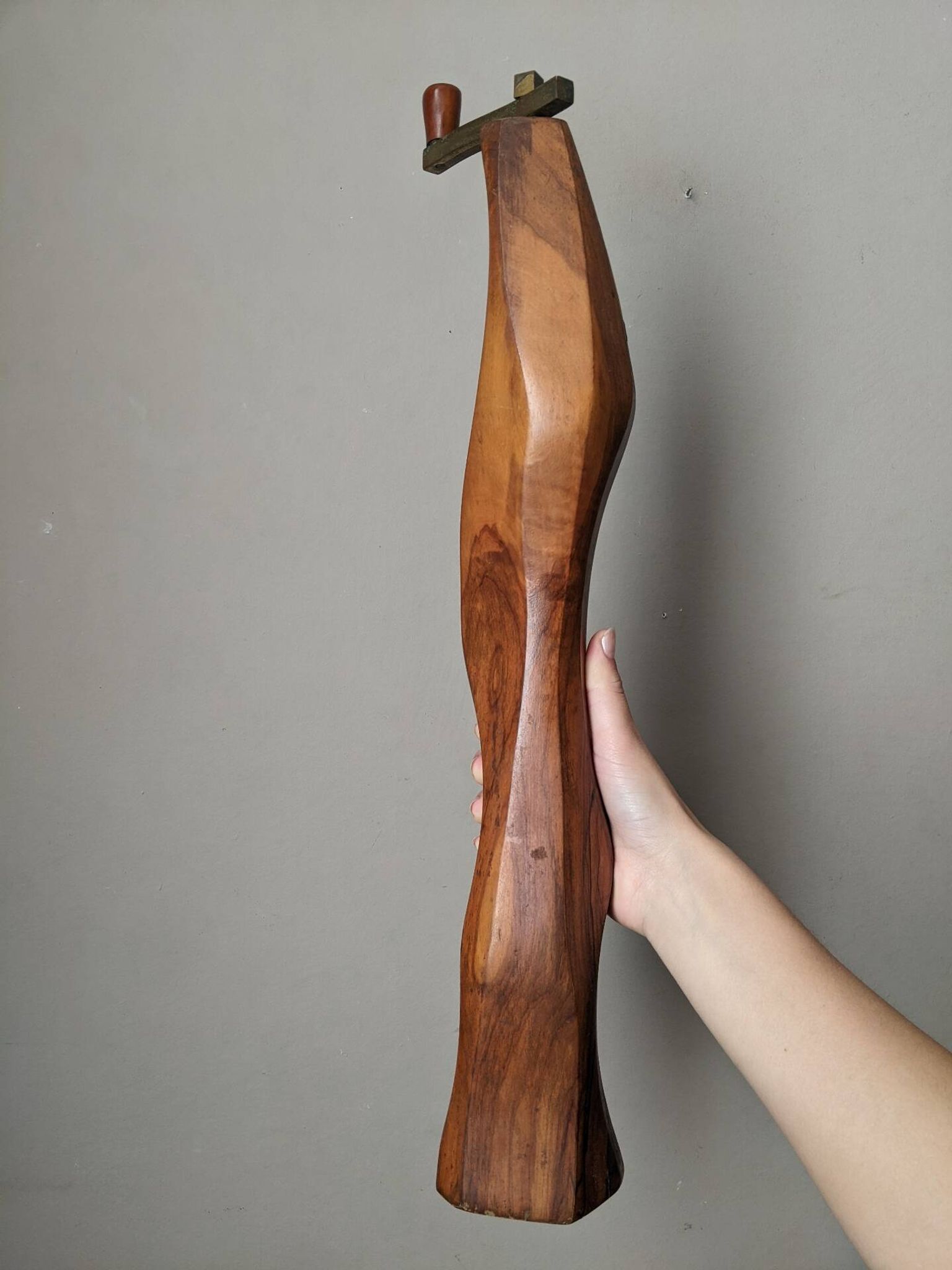 Vintage 1960s olive wood pepper mill