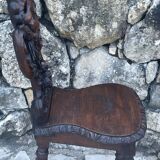 Chaise escabelle en chêne