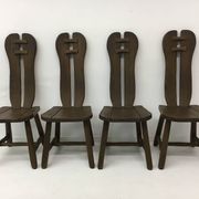 Set of 4 Belgian Brutalist Dining Chairs from De Puydt, 1970’s
