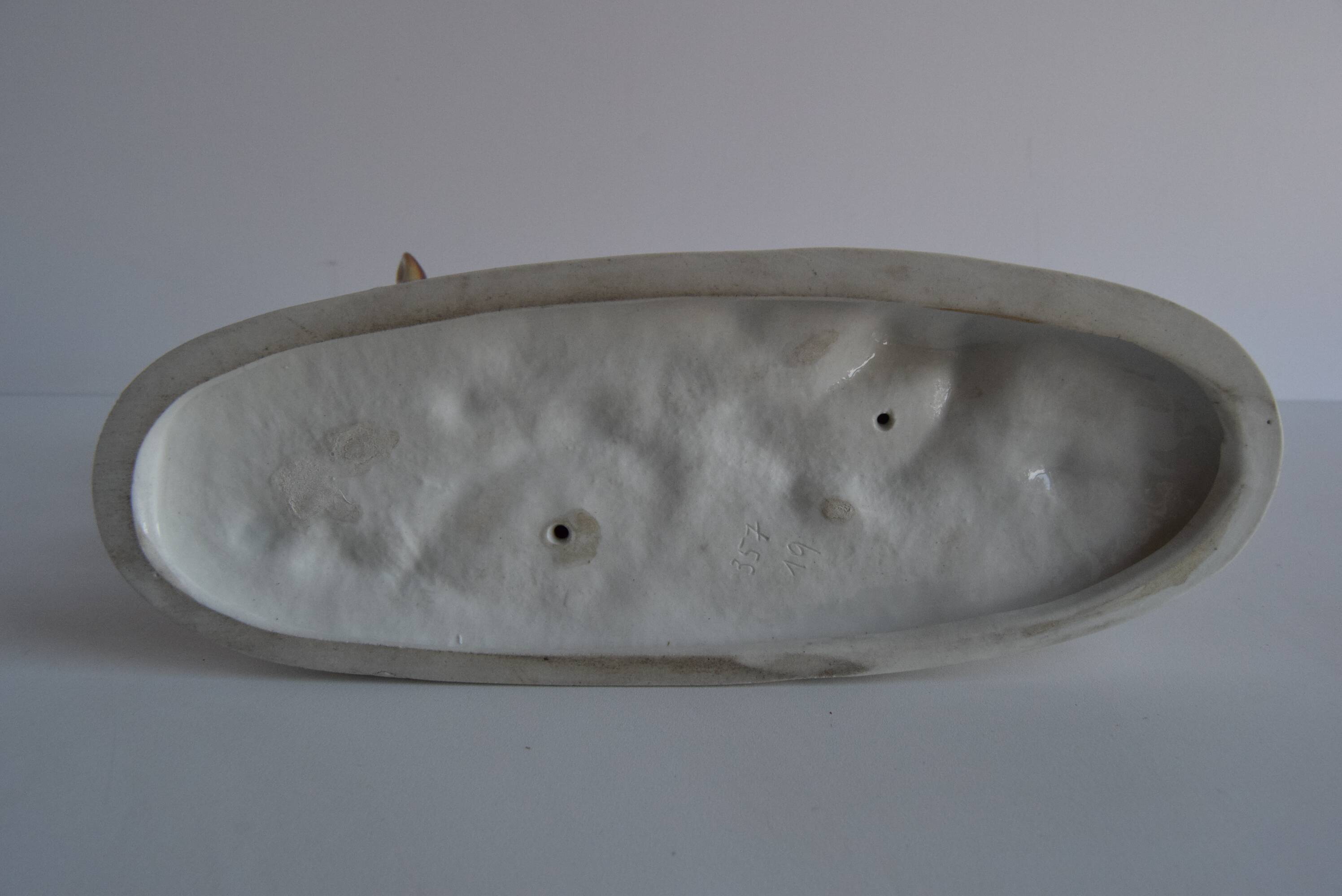 Vintage Porcelain Sculpture Roe Deer and Doe, by Royal Dux, 1960's.