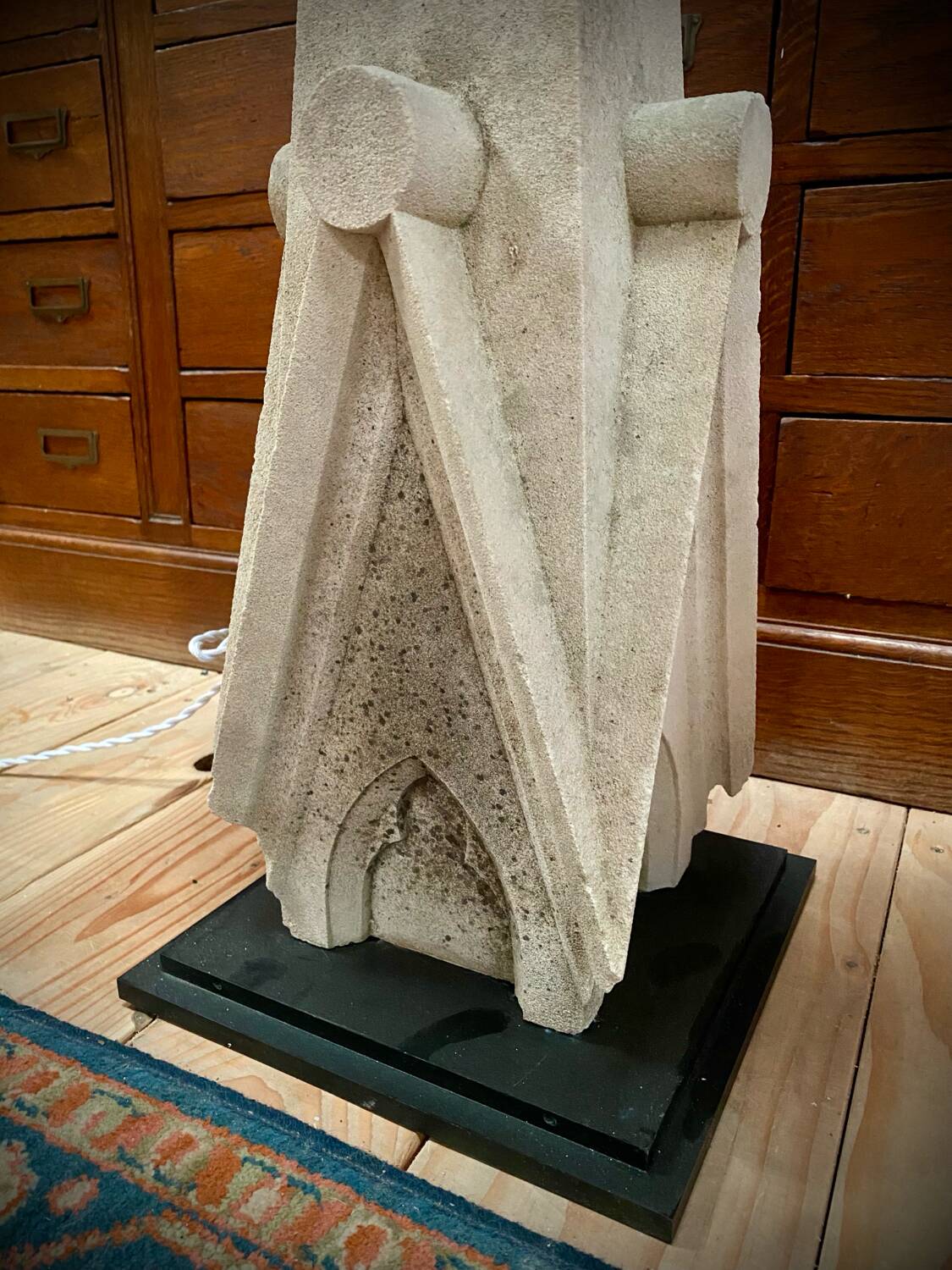 Stone floor lamp