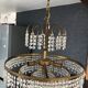 Lustre suspension métal dore et cristal