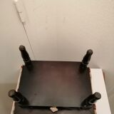 Antique footrest stool in wood and fabric