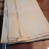 Drap toile écrue metis fleur bleue