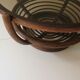 Round coffee table in bamboo, rattan, manou, Italy 1970