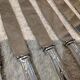 12 silver-plated metal lunch knives, SFAM silversmith, Russian handle, 16.9cm