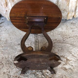 Fifth wheel side table violin wood vintage waffle tray