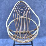 Vintage rattan children's chair by Rohé Noordwolde, 1960s