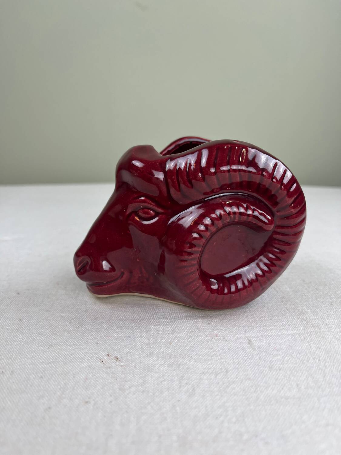 Ceramic ram's head