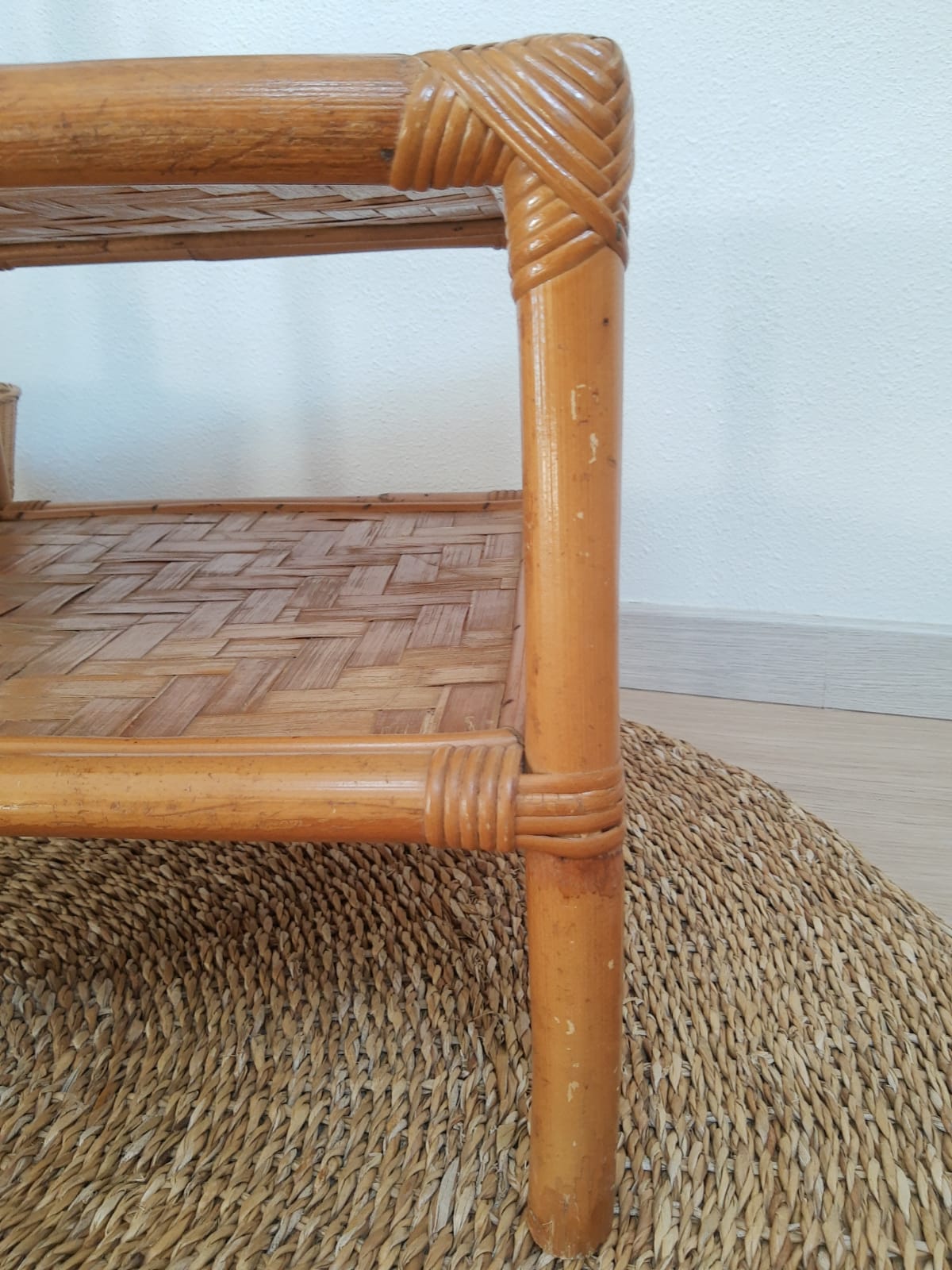 Square bamboo coffee table 70s - vintage