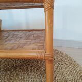 Square bamboo coffee table 70s - vintage