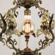 Vintage Patinated Bronze Figural Pendant Lamp