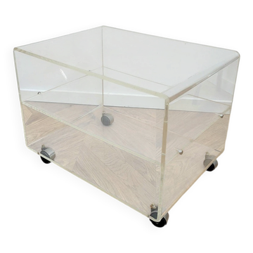 Table basse vintage en plexiglas années 70