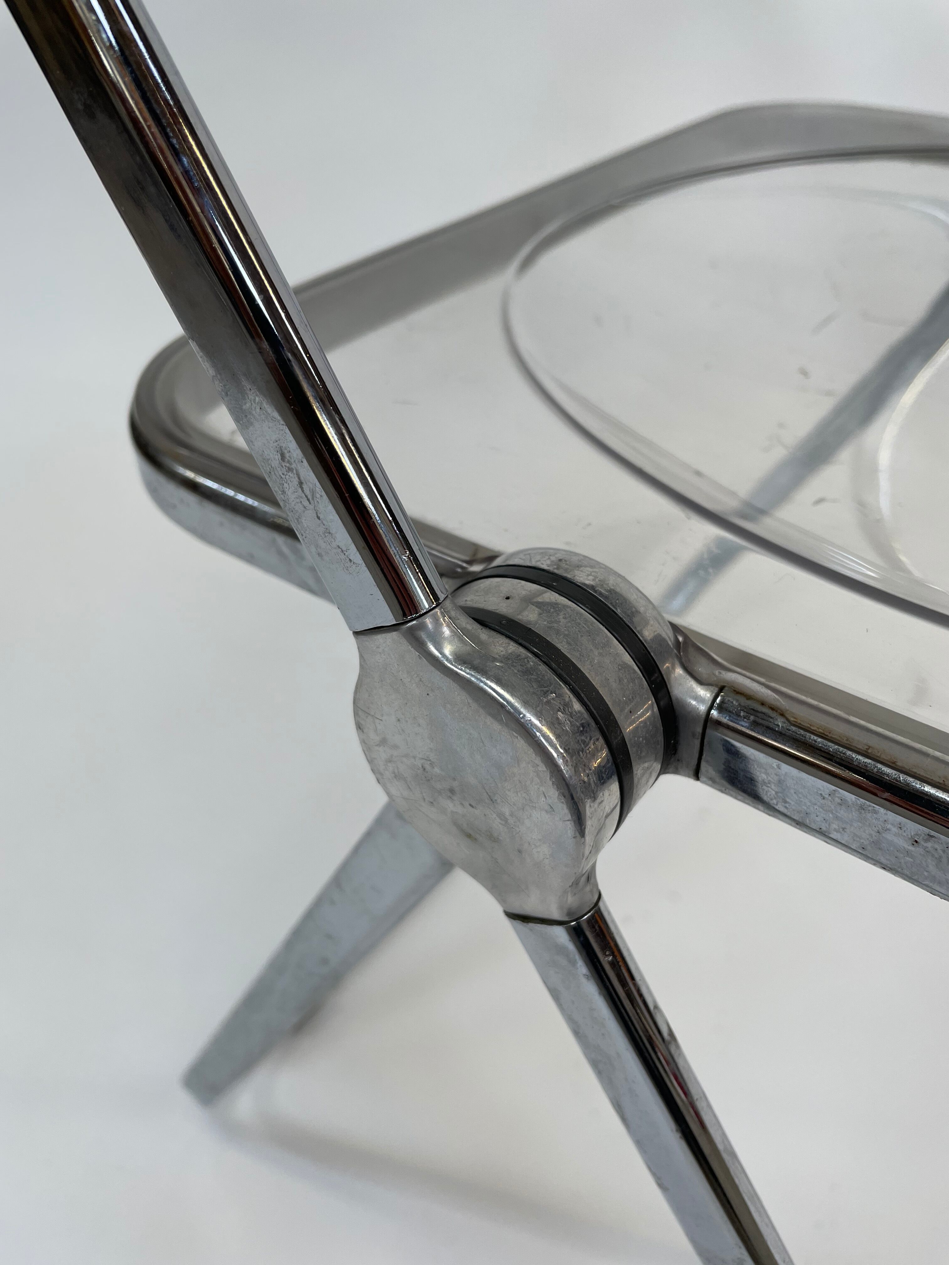 Giancarlo piretti plia lucite folding chairs for castelli