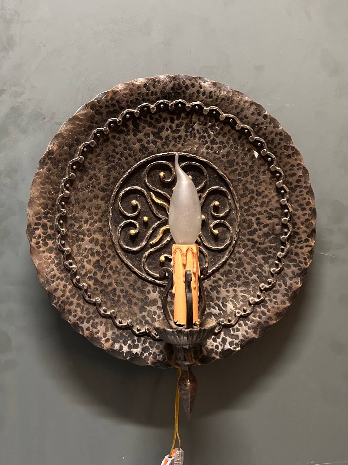 Wrought Iron Wall Sconces, Italy, 1970s - Set of 2