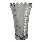 Vase en cristal taille - Motif pointes de diamant