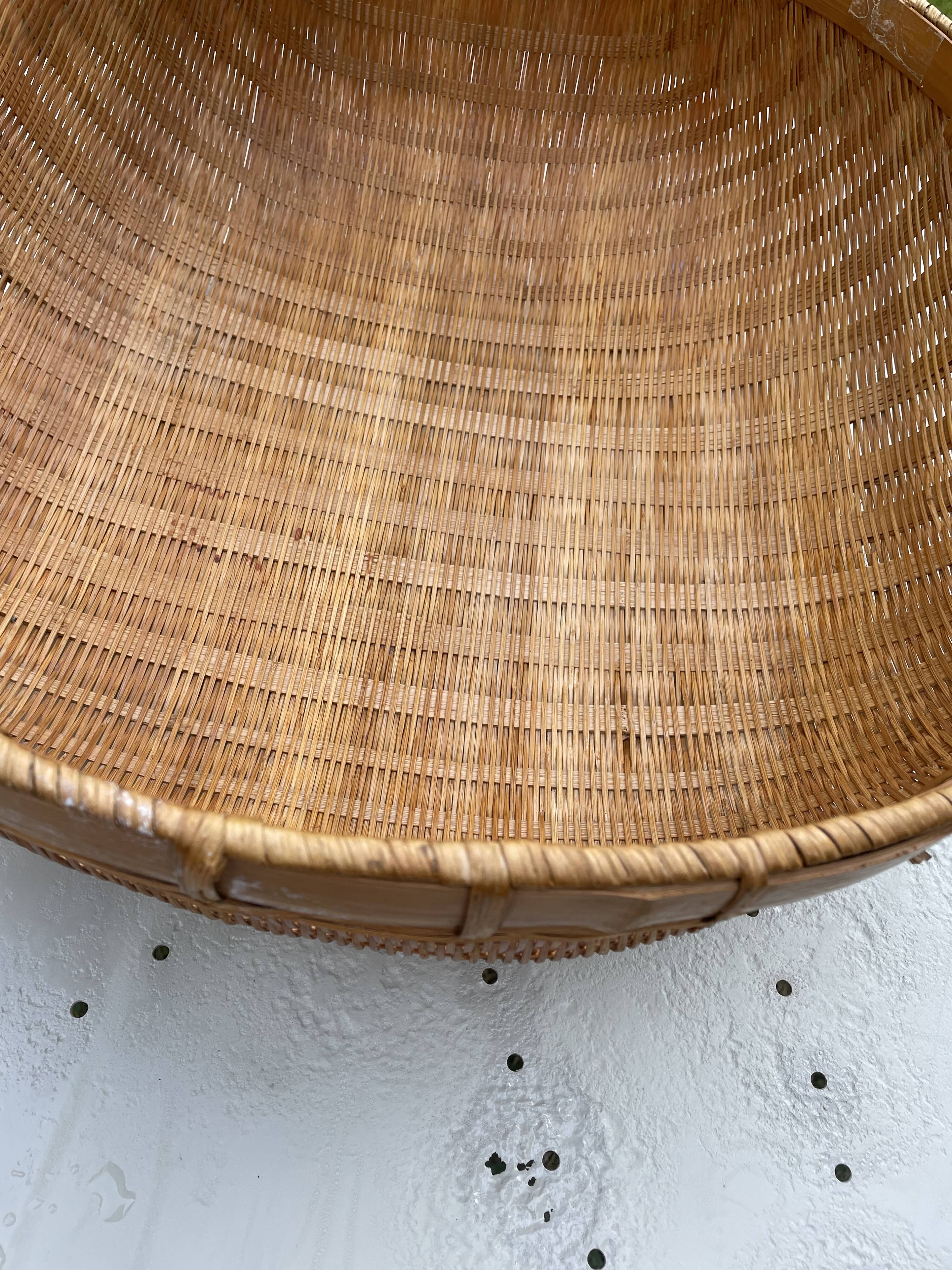 Round Basket made of Asian bamboo