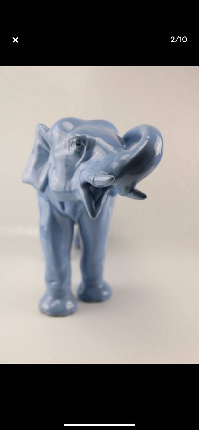 Light blue ceramic elephant