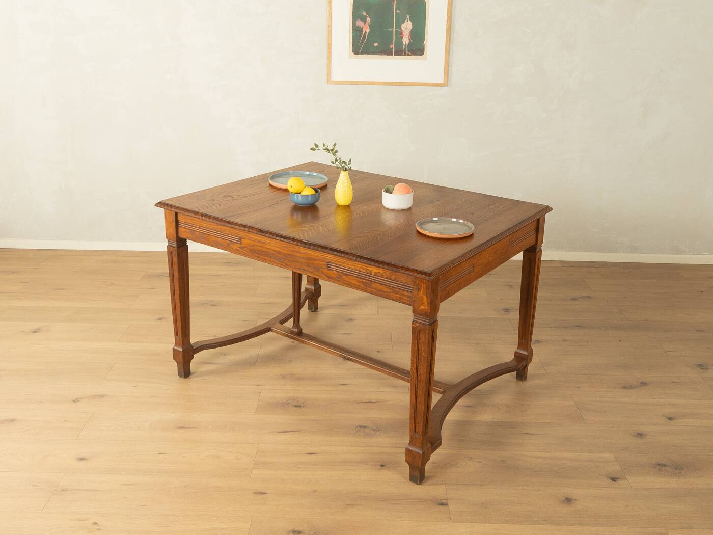 Art Nouveau dining table made of solid oak, Germany, 1910s