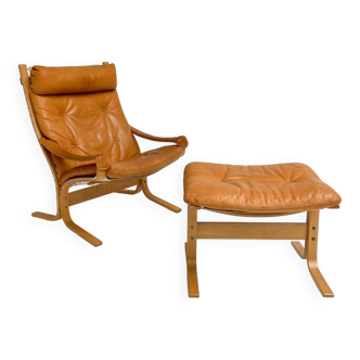 Fauteuil Siësta avec repose-pieds par Ingmar Relling pour Westnofa, années 1970
