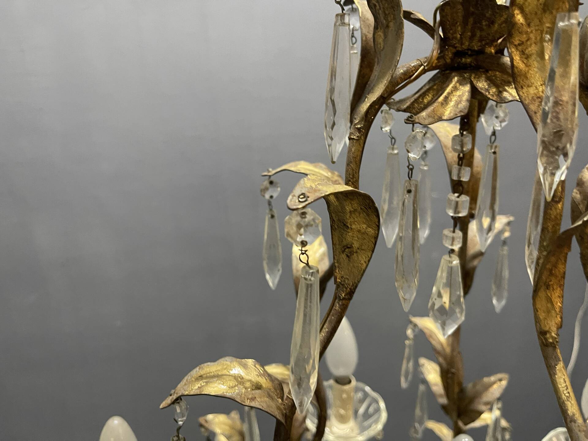 Italian Florentine Tole Chandelier, Italy, 1950s