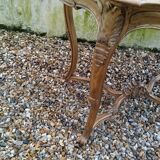 Louis XV style gilded wood coffee table with marble top