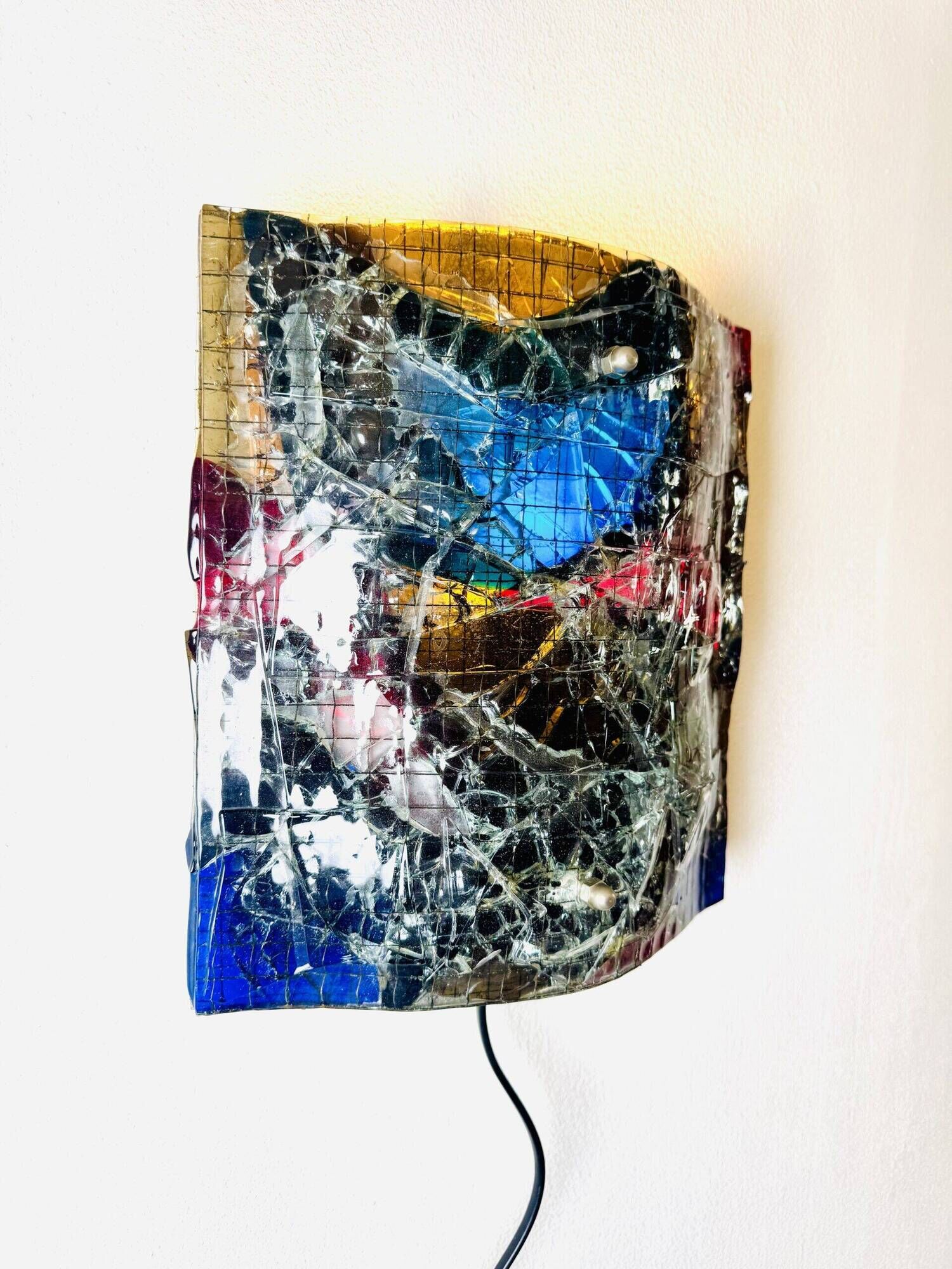 Glass Fused Wall Lamp By Glass Studio Van Tetterode, The Netherlands 1950S